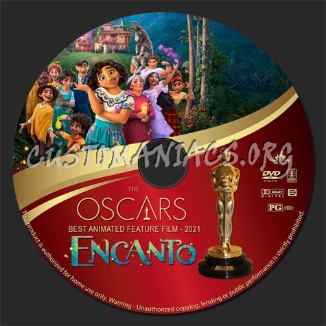 The Oscars: Best Animated Feature Film -Encanto dvd label