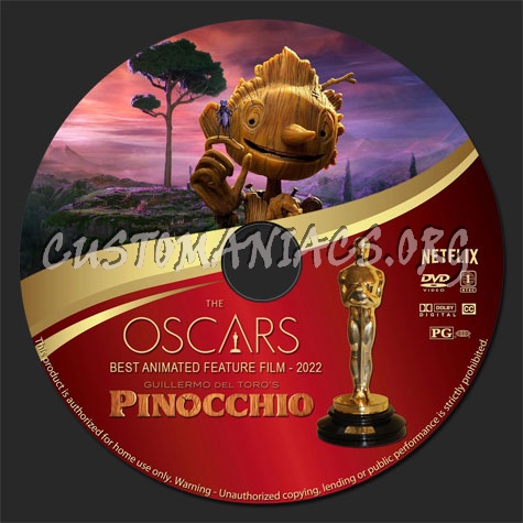 The Oscars: Best Animated Feature Film - Guillermo del Toros Pinocchio dvd label