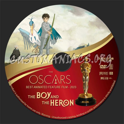 The Oscars: Best Animated Feature Film - The Boy and the Heron dvd label