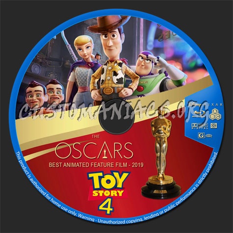 The Oscars: Best Animated Feature Film - Toy Story 4 blu-ray label