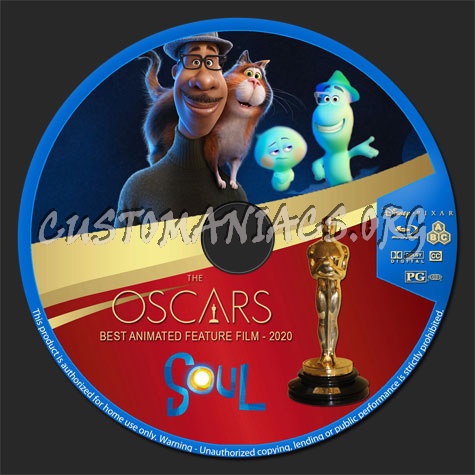 The Oscars: Best Animated Feature Film - Soul blu-ray label