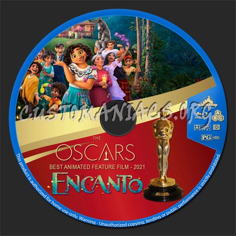 The Oscars: Best Animated Feature Film -Encanto blu-ray label