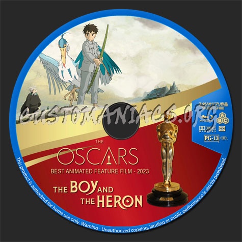 The Oscars: Best Animated Feature Film - The Boy and the Heron blu-ray label