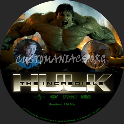 The Incredible Hulk dvd label