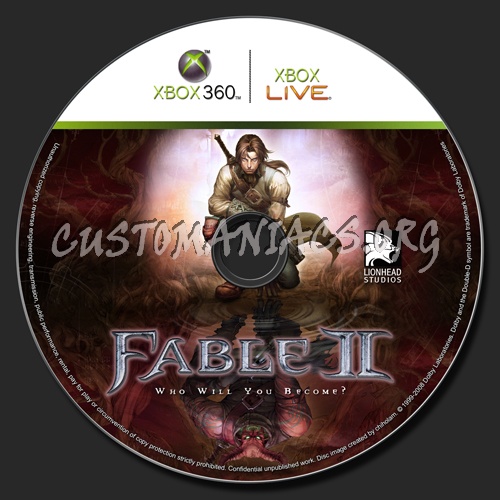 Fable 2 dvd label