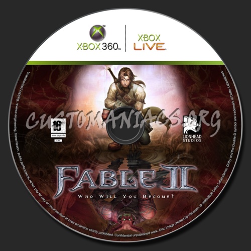 Fable 2 dvd label