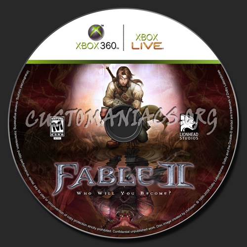 Fable 2 dvd label