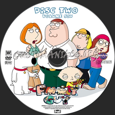 Family Guy Volume Six Season 7 dvd label
