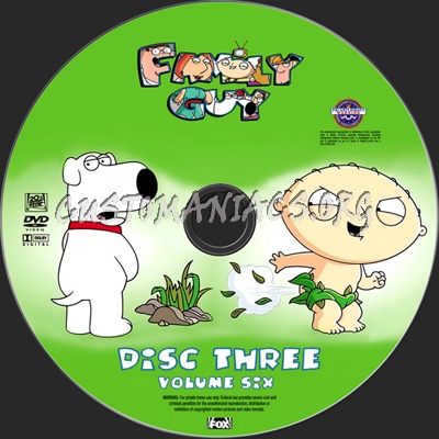 Family Guy Volume Six Season 7 dvd label