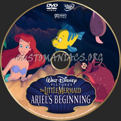 The Little Mermaid Ariel's Beginning dvd label