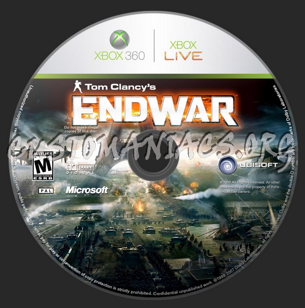 Tom Clancy's EndWar dvd label