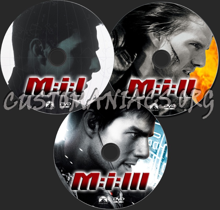 Mission Impossible I, II & III dvd label