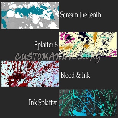 4 set of Splatter Brushes for Photoshop 