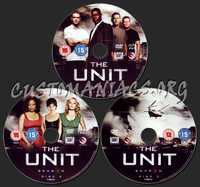 The Unit Season 3 dvd label