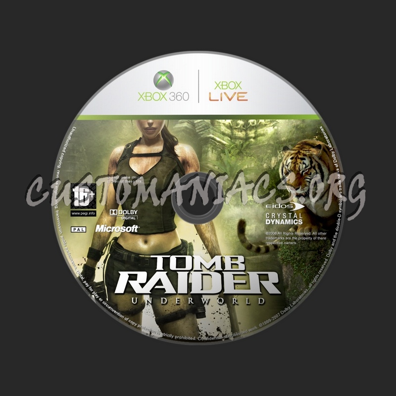 Tomb Raider Underworld dvd label