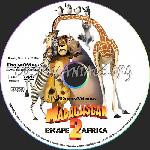 Madagascar Escape 2 Africa dvd label