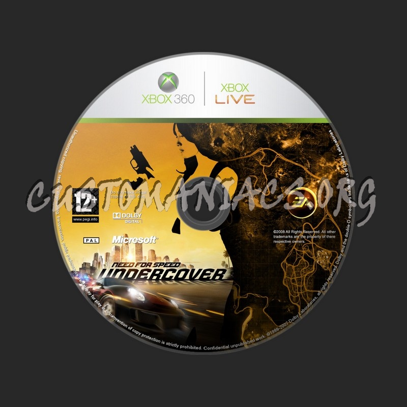 Need for Speed Undercover dvd label