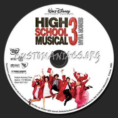 High School Musical 3 Senior Year dvd label