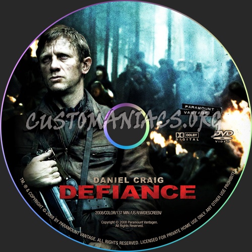 Defiance dvd label