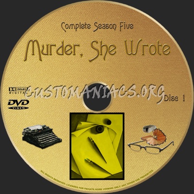 Murder She Wrote Season 5 dvd label