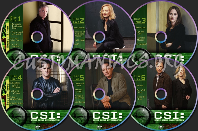 CSI Vegas Season Three dvd label