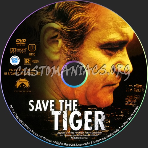 Save The Tiger dvd label