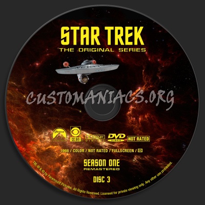 Star Trek - The Original Series Season One  Remastered dvd label