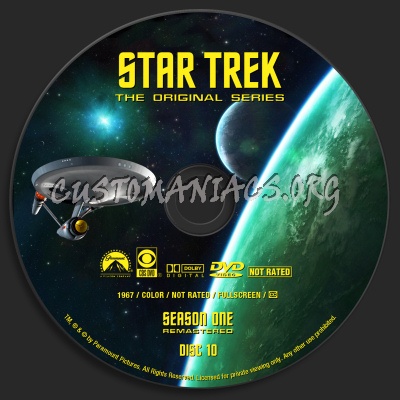 Star Trek - The Original Series Season One  Remastered dvd label