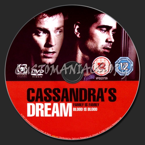 Cassandra's Dream dvd label