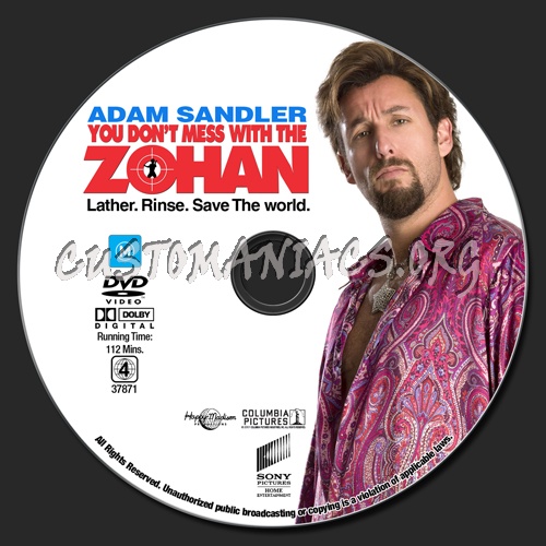 You Don't Mess With The Zohan dvd label