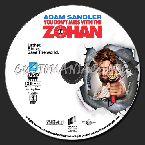 You Don't Mess With The Zohan dvd label