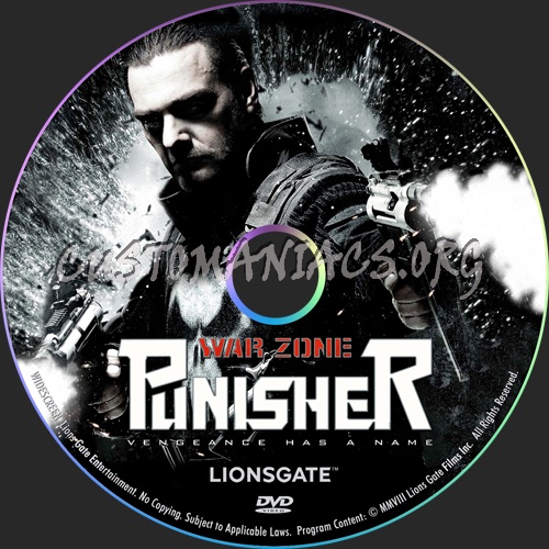 Punisher War Zone dvd label