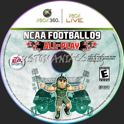 NCCA Football 09 - All Play dvd label