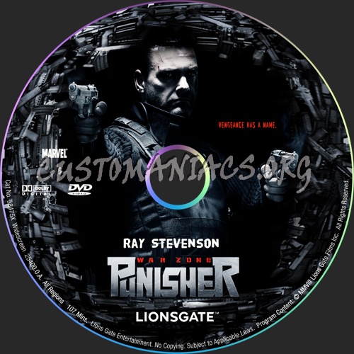 Punisher: War Zone dvd label