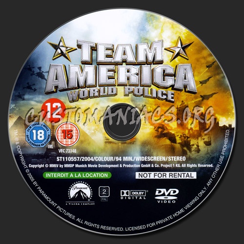 Team America World Police dvd label