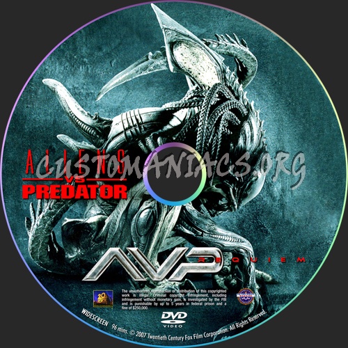 Aliens vs Predator Requiem dvd label