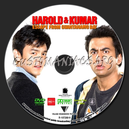 Harold & Kumar Escape From Guantanamo Bay dvd label