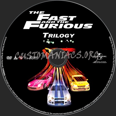 The Fast and the Furious Trilogy dvd label