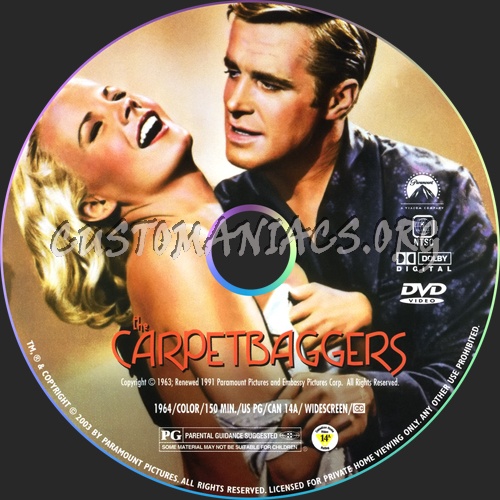 The Carpetbaggers dvd label