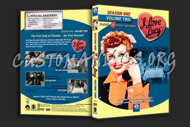 I Love Lucy Season 1 Volume 2 dvd cover