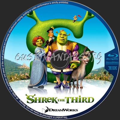 Shrek The Third blu-ray label