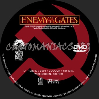 Enemy At The Gates dvd label