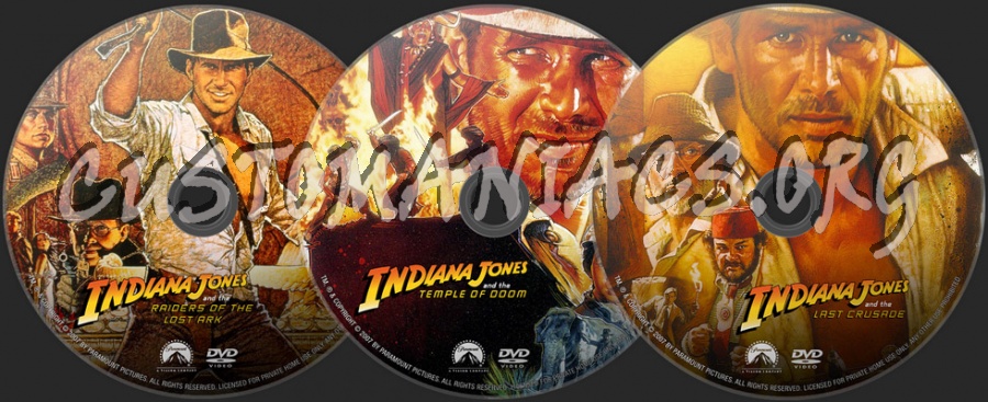 Indiana Jones Trilogy dvd label