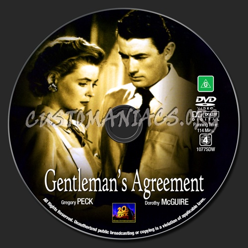 Gentleman's Agreement dvd label