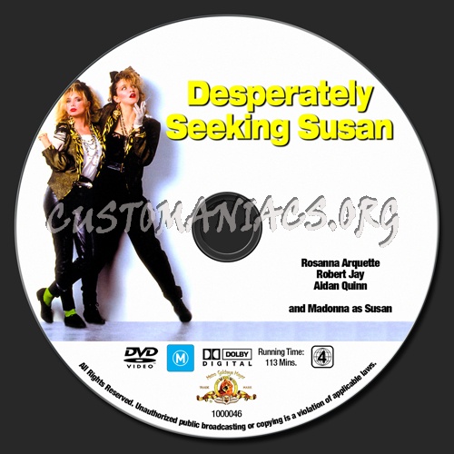 Desperately Seeking Susan dvd label