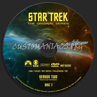 Star Trek - The Original Series Season Two  Remastered dvd label