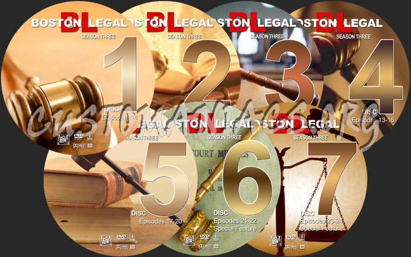 Boston Legal Season 3 dvd label