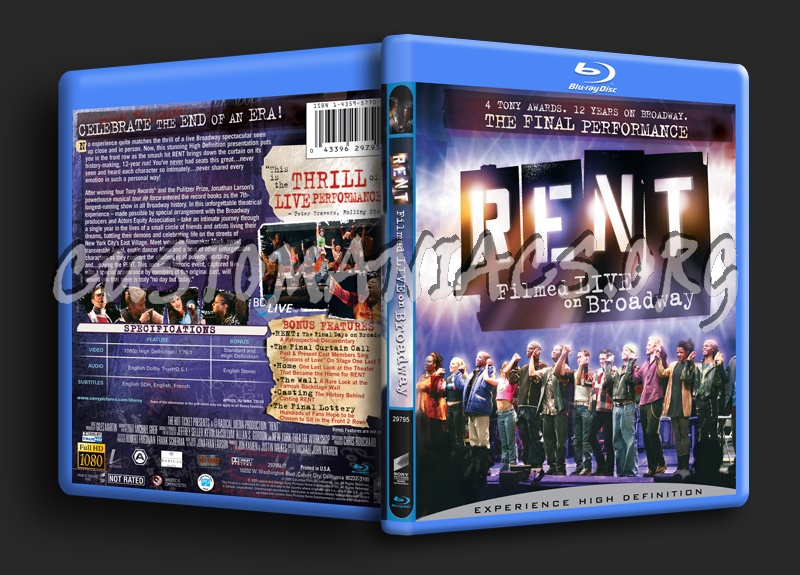 Rent Filmed Live on Broadway blu-ray cover