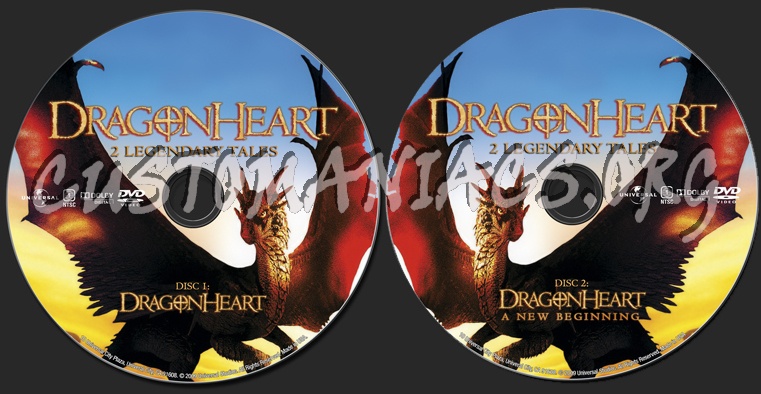 Dragonheart 1 and 2 dvd label