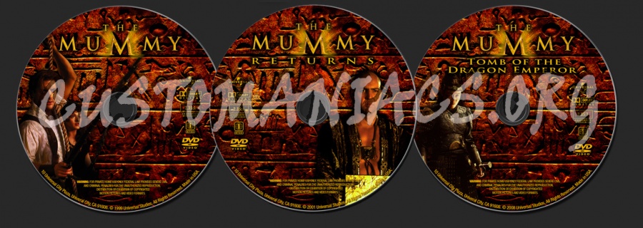 The Mummy - Trilogy dvd label